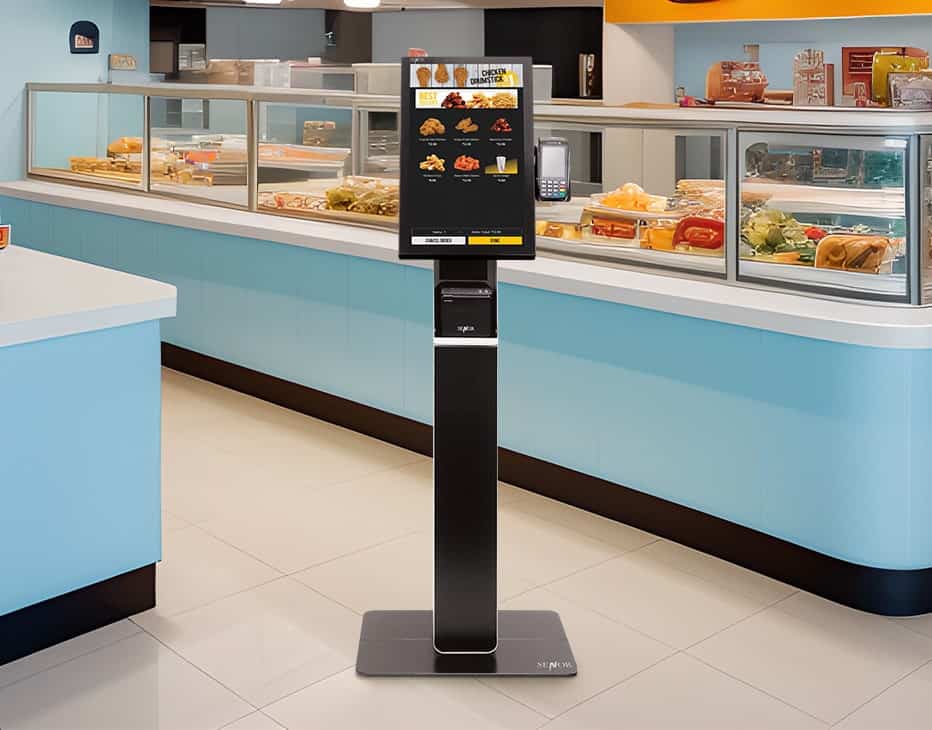 Miki Freestanding Kiosk - self-service kiosks for fast food - Senor Tech | POS Solution